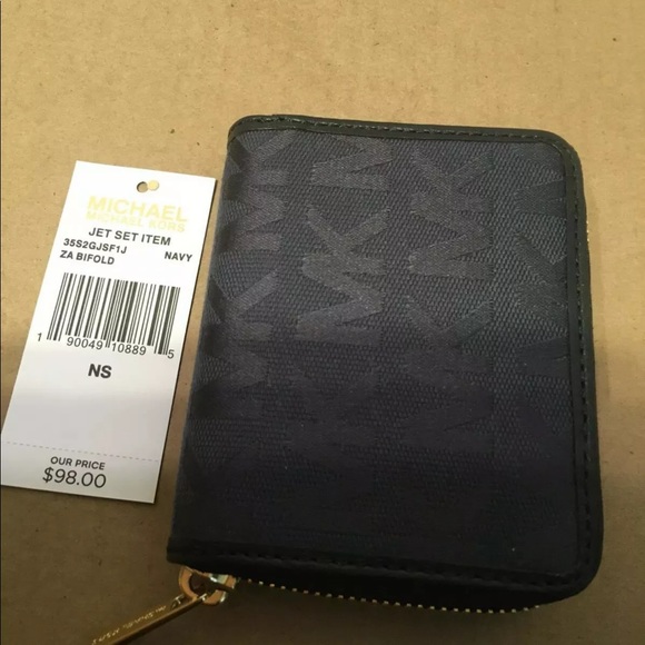 Michael Kors Jet Set Navy Blue Bifold Wallet NWT ✅Offers Welcome - Picture 4 of 7